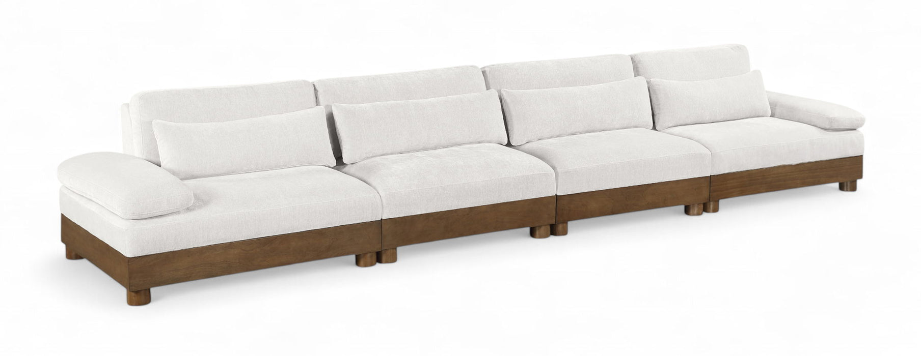 Turin - Chenille Fabric Upholstered Modular Sectional - Cream - Simple Home Plus