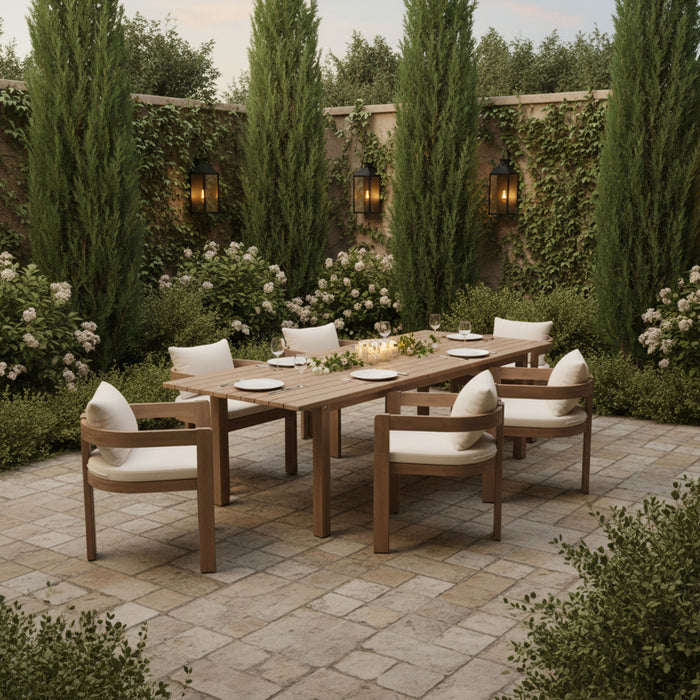 Newport - Acacia Wood 86.75" / 108" Outdoor Patio Dining Table - Natural - Simple Home Plus