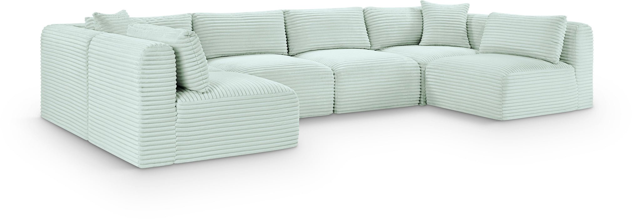 Shaggy - 6 Piece Modular U-Shaped Armless Sectional - Simple Home Plus
