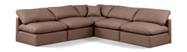 Indulge - Faux Leather 5 Piece Modular Corner Armless Sectional - Simple Home Plus