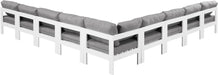 Nizuc - Outdoor Patio 9 Piece Modular Sectional With White Frame - Simple Home Plus