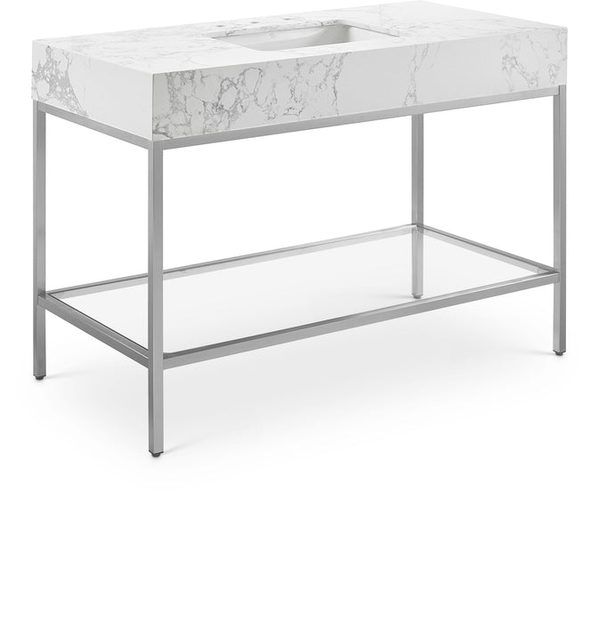 Marmo - Engineered Marble Bathroom Vanity With Chrome Base - Simple Home Plus