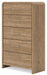 Gramburg - Five Drawer Chest - Warm Natural Brown - Simple Home Plus