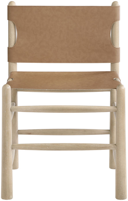 Santos - Vegan Leather Upholstered Dining Chair With Stained Natural Base (Set of 2) - Simple Home Plus