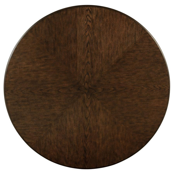 Landon - Round Wood Pedestal Dining Table - Rich Brown - Simple Home Plus