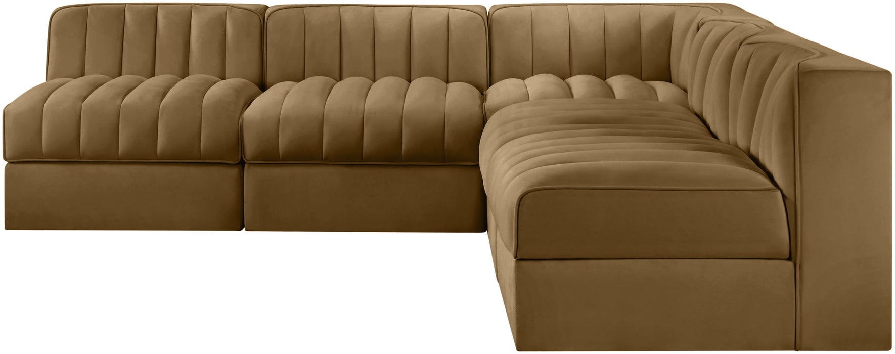 Rummi - Armless Velvet Performance Fabric Upholstered 5 Piece Modular Sectional - Simple Home Plus