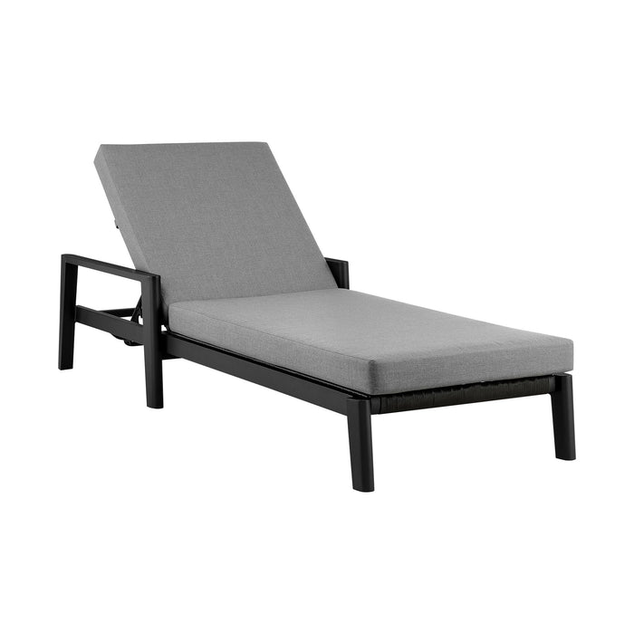 Cayman - Outdoor Patio Adjustable Chaise Lounge Chair In Aluminum With Gray Cushions - Simple Home Plus