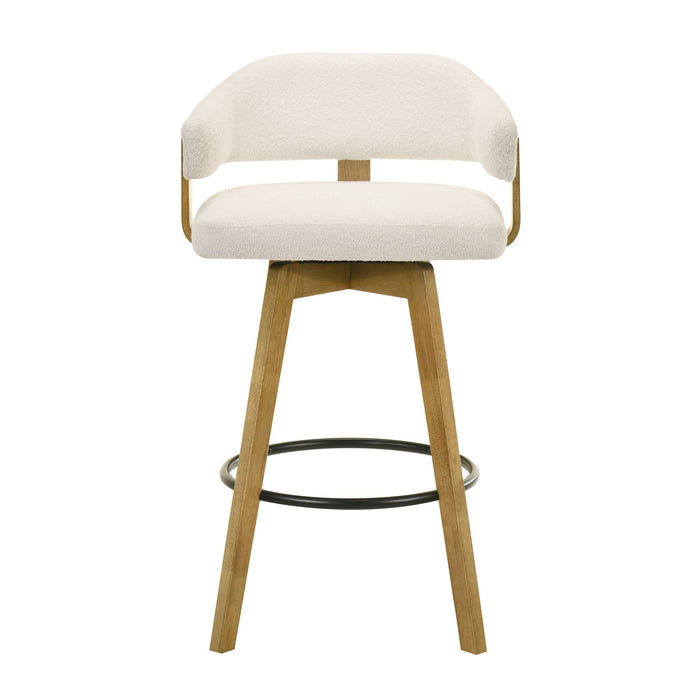 Callah - Contemporary Natural Wood Bar Height Kitchen Bar Stool - Simple Home Plus
