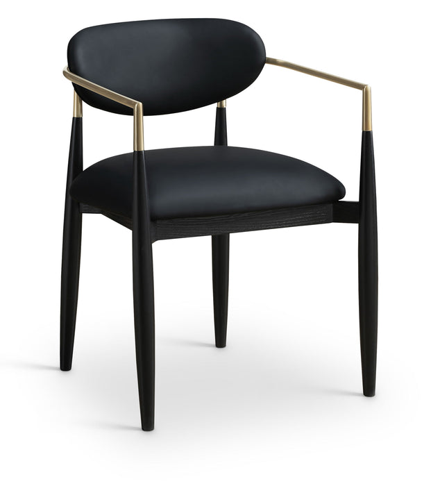 Riccio - Faux Leather Dining Arm Chair (Set of 2) - Black And Gold Frame - Simple Home Plus