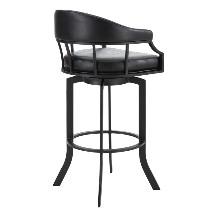 Pharaoh - Swivel Powder Coated And Faux Leather Metal Bar Stool