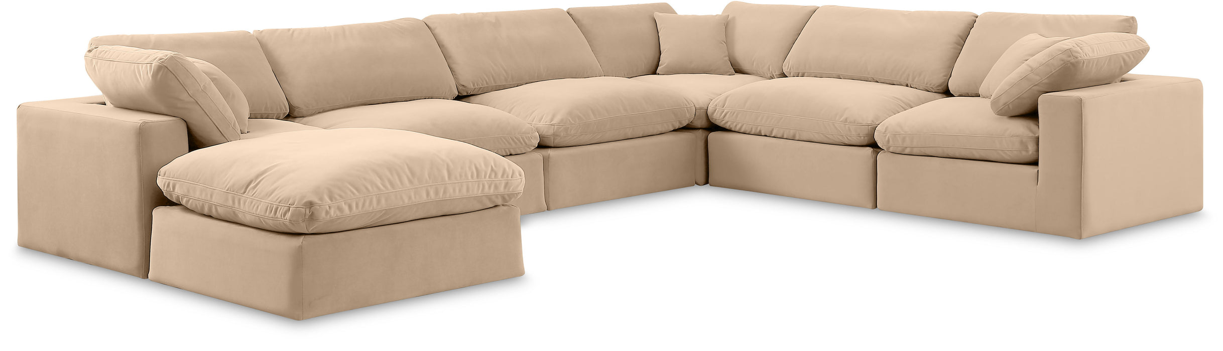 Comfy - 7 Piece Velvet Modular Sectional With Chaise - Simple Home Plus
