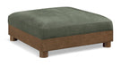 Turin - Chenille Fabric Upholstered Modular Ottoman - Walnut Base - Simple Home Plus