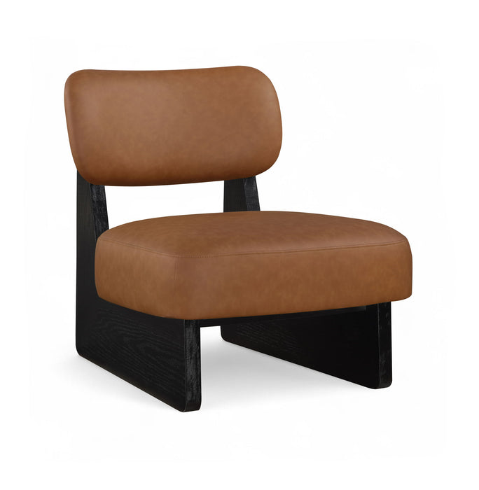 Vetra - Vegan Leather Upholstered Accent Chair With Black Base - Simple Home Plus