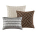 Prescott - 9 Piece King Oversized Duvet Style Comforter Set - Taupe - Simple Home Plus