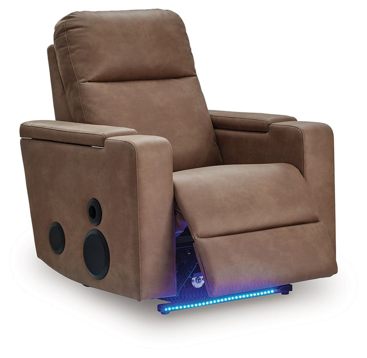 Lorrenton - Glider Power Recliner With Audio System - Caramel - Simple Home Plus