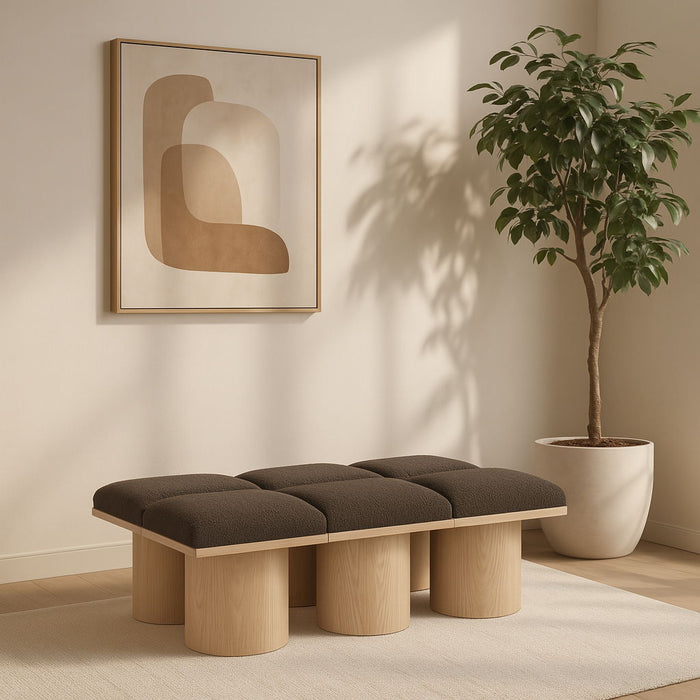 Pavilion - 6 Piece Modular Bench With Natural Base - Simple Home Plus