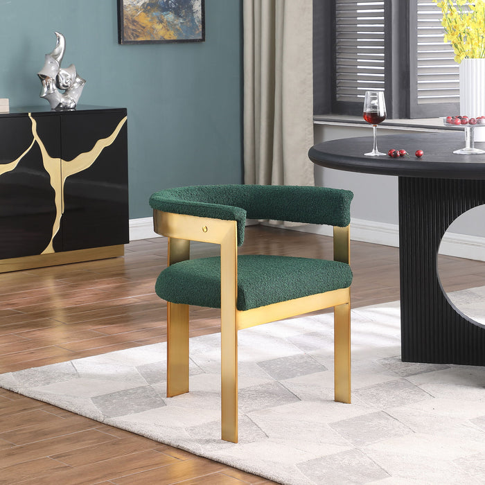 Romeo - Boucle Dining Chair With Gold Base (Set of 2) - Simple Home Plus