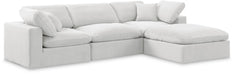 Comfy - 4 Piece Velvet Modular Sectional With Chaise - White - Simple Home Plus