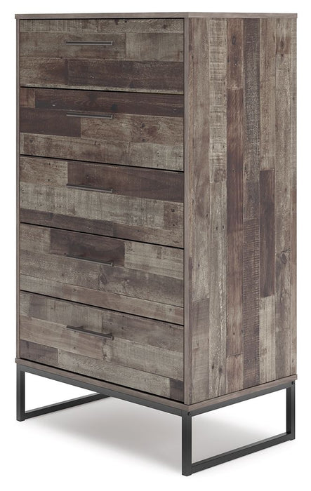 Neilsville - Black / Gray - Five Drawer Chest - Simple Home Plus