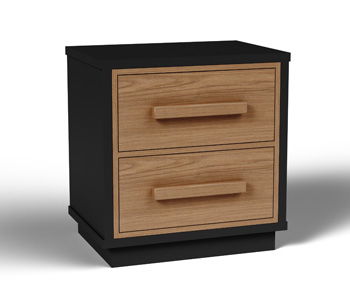 Kozmour - Two Drawer Night Stand - Black / Brown - Simple Home Plus