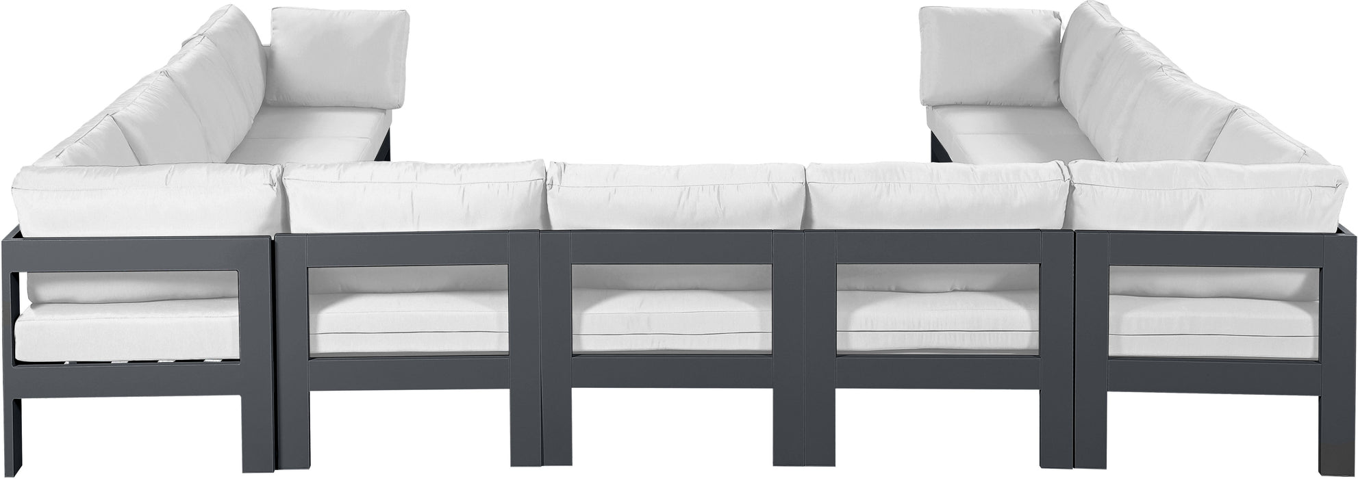 Nizuc - Outdoor Patio 11 Piece Modular Sectional With Gray Frame - Simple Home Plus