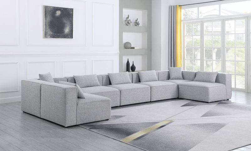 Cube - Linen 7 Piece Modular U-Shaped Sectional