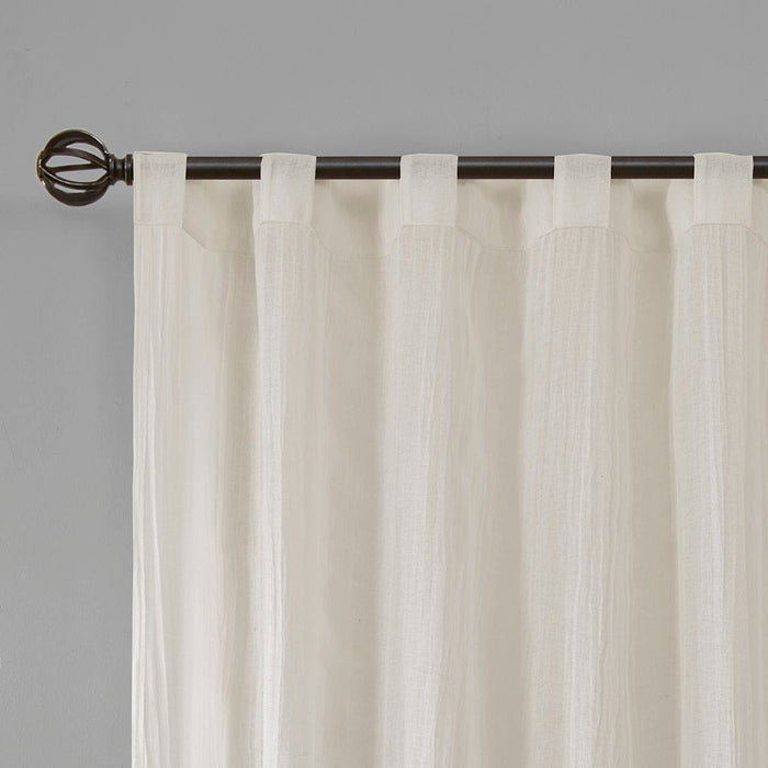 Harper - 84" Solid Crushed Window Panel Pair - White - Simple Home Plus