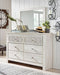 Paxberry - Dresser, Mirror - Medallion Drawer Pulls - Whitewash - Simple Home Plus
