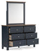 Landocken - Brown / Blue - Dresser and Mirror - Simple Home Plus