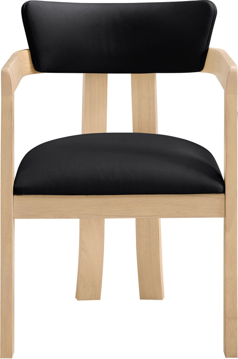 Lavrin - Vegan Leather Dining Arm Chair (Set of 2) - Natural Base - Simple Home Plus