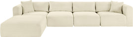 Shaggy - 5 Piece Modular Sectional With Ottoman - Simple Home Plus
