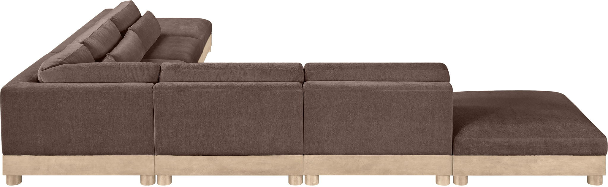 Turin - Chenille Fabric Upholstered Modular Sectional - Brown - Simple Home Plus