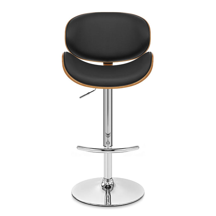Naples - Adjustable Height Swivel Bar Stool - Walnut / Black - Simple Home Plus