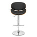 Naples - Adjustable Height Swivel Bar Stool - Walnut / Black - Simple Home Plus
