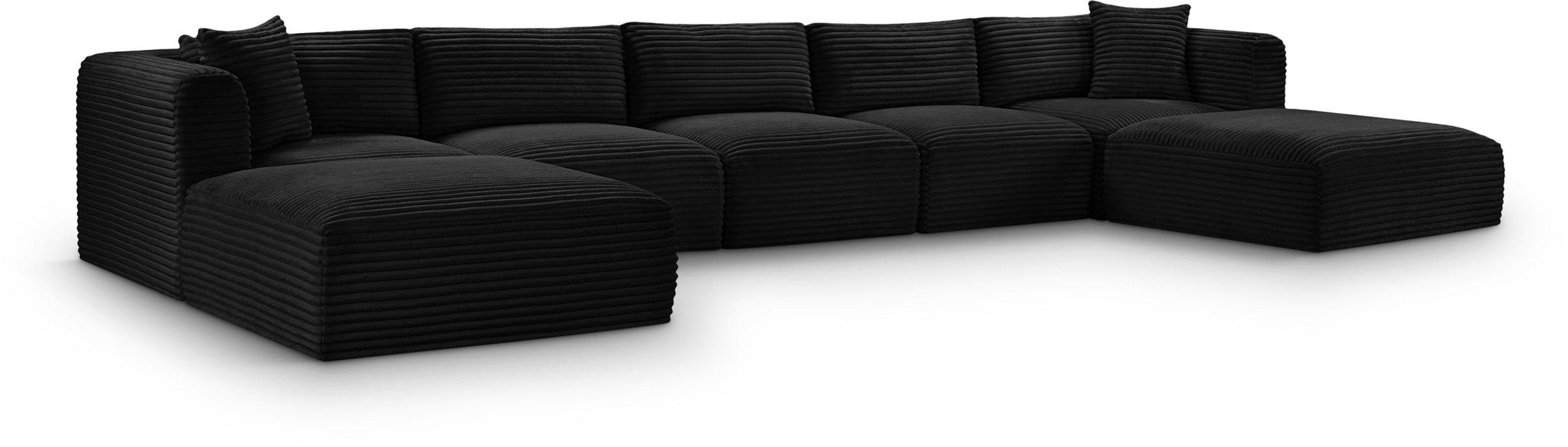 Shaggy - 7 Piece Modular Sectional With 2 Ottomans - Simple Home Plus