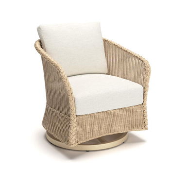 Stewarts Point - Swivel Glider Chair With Cushion - Beige - Simple Home Plus