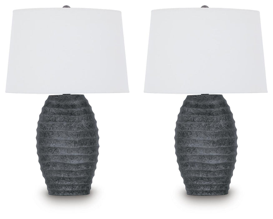 Caronick - Poly Table Lamp (Set of 2) - Antique Silver Finish - Simple Home Plus