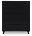 Danziar - Black - Five Drawer Wide Chest - Simple Home Plus