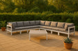 Nizuc - Outdoor Patio 9 Piece Modular Sectional With White Frame - Simple Home Plus