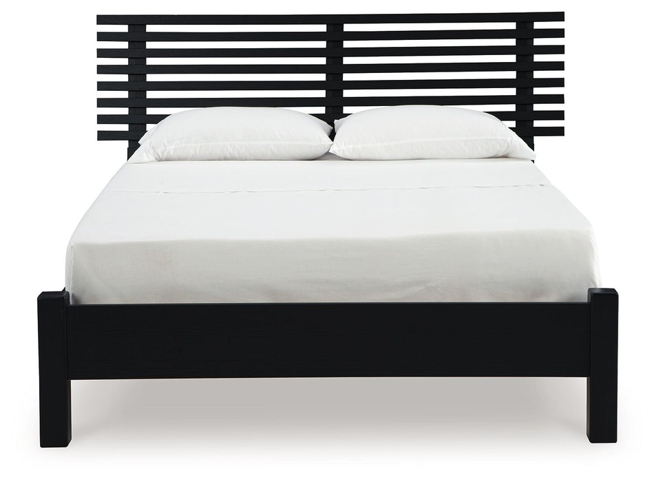 Danziar - Slat Panel Bed With Low Footboard - Simple Home Plus
