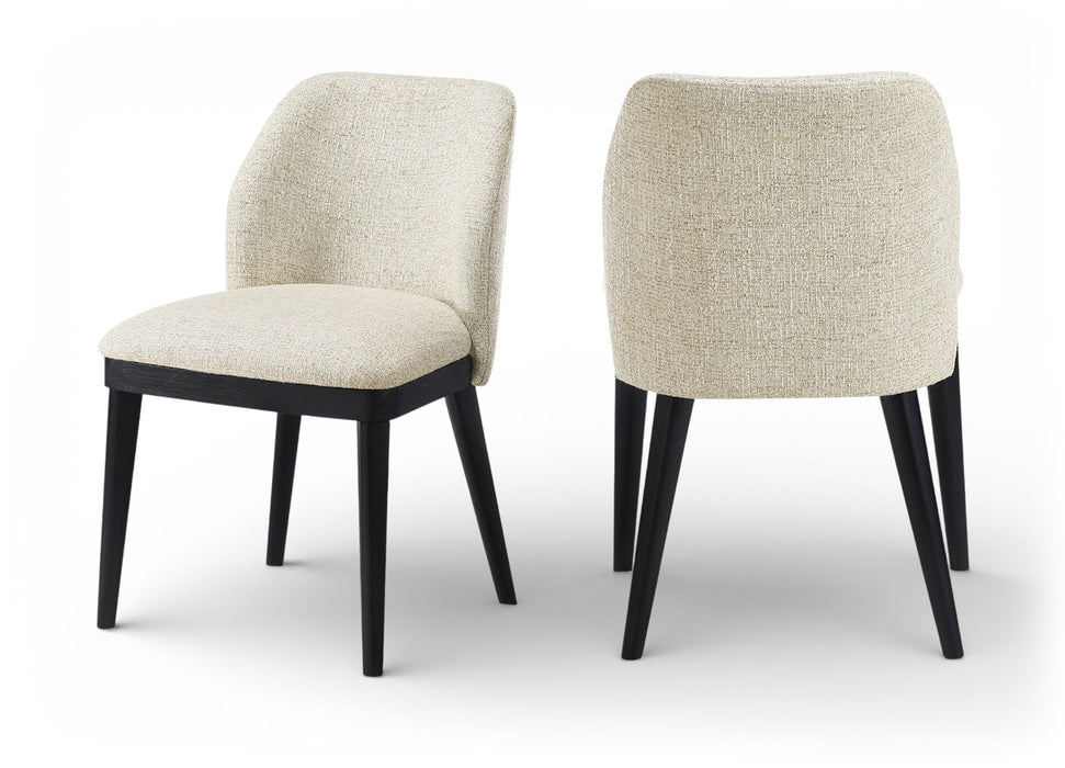 Valeo - Linen Textured Fabric Upholstered Dining Chair (Set of 2) - Painted Black Base - Simple Home Plus