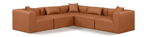 Cube - 5 Piece Modular Corner Sectional - Cognac - Simple Home Plus