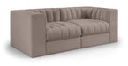 Rummi - Velvet Performance Fabric Upholstered 2 Piece Modular Loveseat - Simple Home Plus