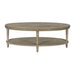 Ayanna - Oval Coffee Table With Shelf - Reclaimed Greige - Simple Home Plus