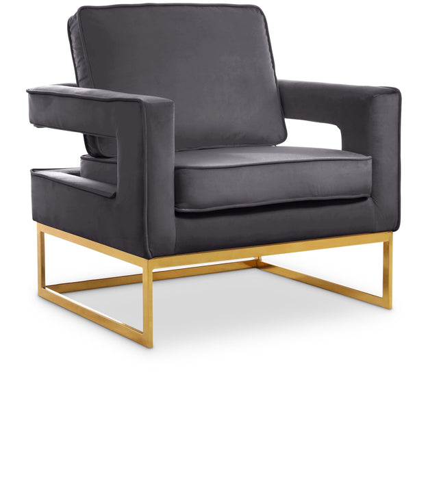 Noah - Accent Chair with Gold Legs - Simple Home Plus