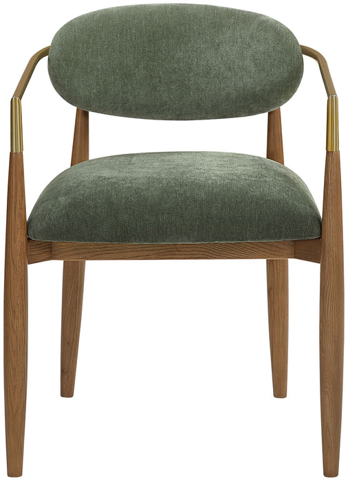 Riccio - Fabric Dining Arm Chair (Set of 2) - Walnut Frame - Simple Home Plus