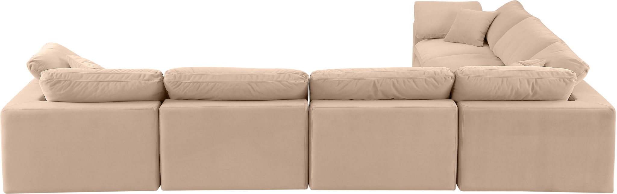 Comfy - 6 Piece Velvet Modular Corner Sectional - Simple Home Plus