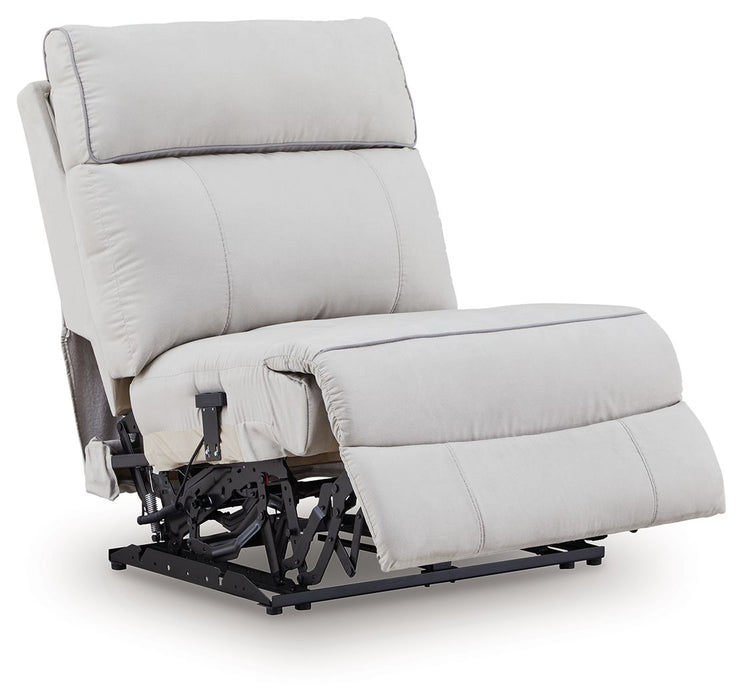 Social Pointe - Power Armless Recliner With Adjustable Headrest - Pearl / Ash - Simple Home Plus