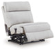 Social Pointe - Power Armless Recliner With Adjustable Headrest - Pearl / Ash - Simple Home Plus
