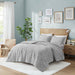 Arya - King Embroidered Medallion Ultra Comforter Mini Set - Gray - Simple Home Plus